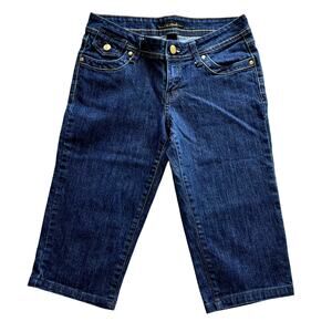 Southpole Y2K Cropped Denim Jeans Bedazzled Back Pockets Size 9 Streetwear Urban